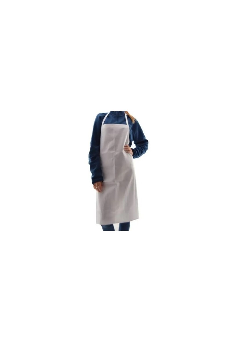 DELANTAL PETO TELA SARGA BLANCO C/CINTA 75X85