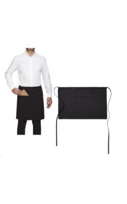 MANDIL CINTA C/BOLSILLO NEGRO 75X55