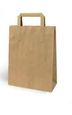 BOLSA PAPEL KRAFT 26+17X27 ASA PLANA (25UDS)