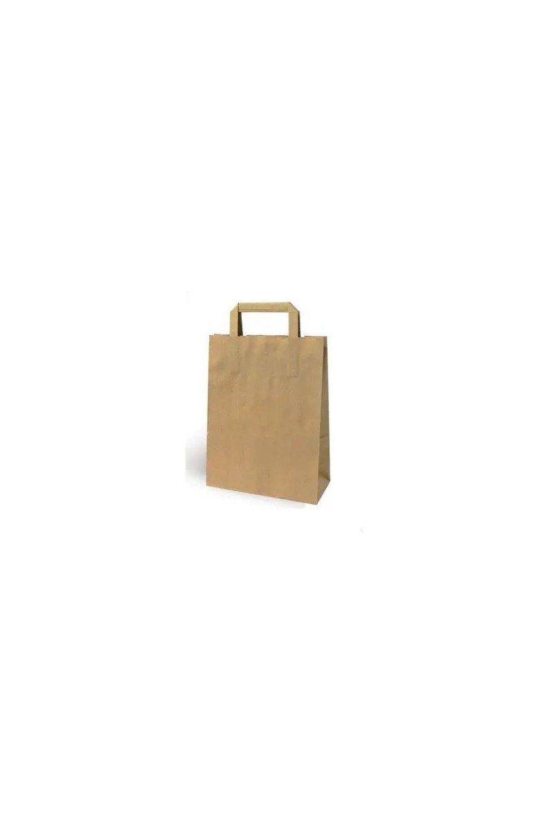 BOLSA PAPEL KRAFT 26+17X27 ASA PLANA (25UDS)