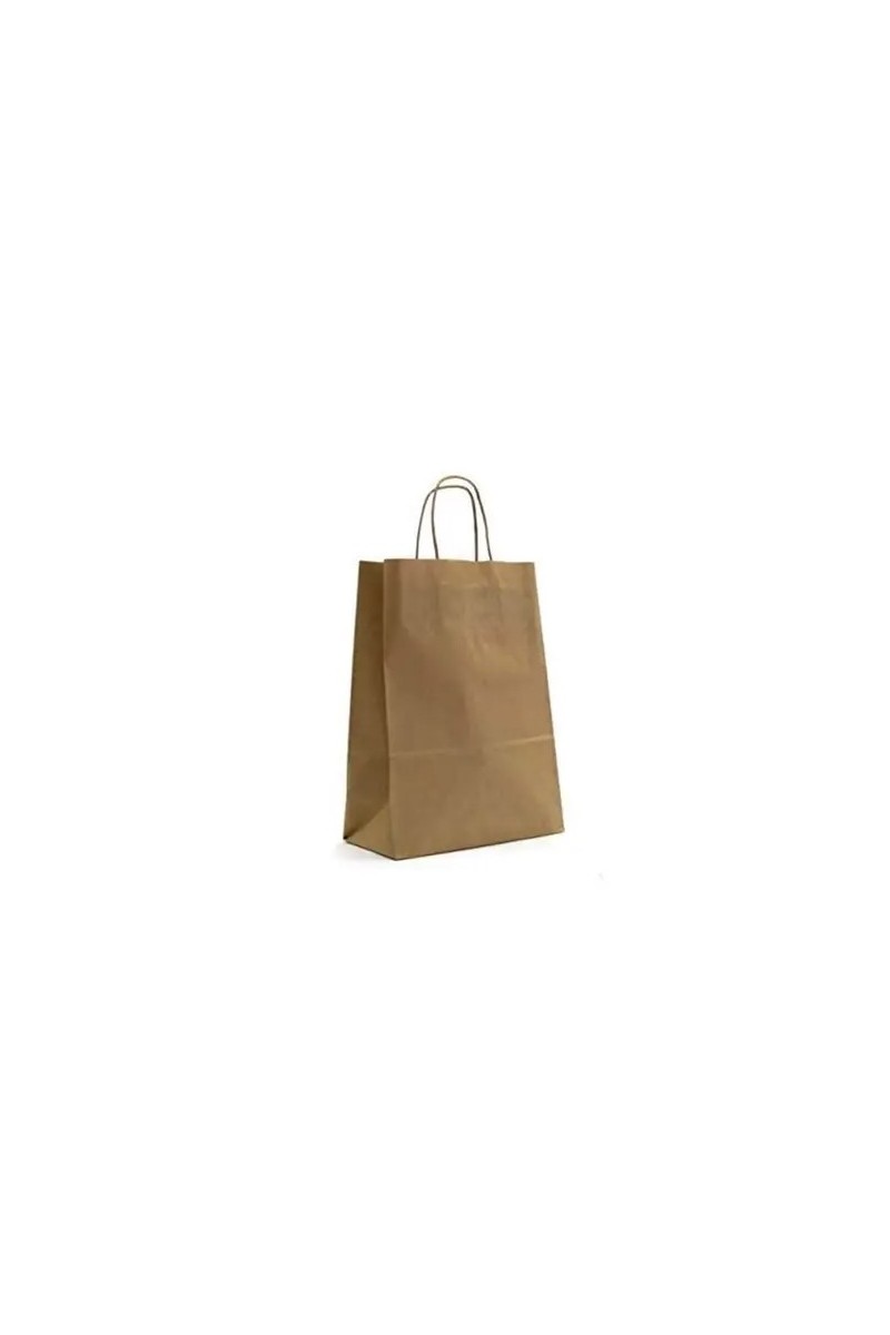 BOLSA PAPEL KRAFT 29X17X29 ASA RETORCIDA 25U