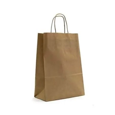 BOLSA PAPEL KRAFT 29X17X29 ASA RETORCIDA 25U