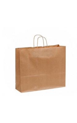 BOLSA PAPEL KRAFT 35X18X35 ASA RETORCIDA 25U