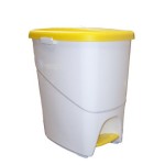 CUBO ECOLOGIC 25L BLANCO PEDAL C/TAPA AMARILL