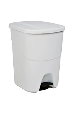 CUBO ECOLOGICO 40L BLANCO PEDAL C/TAPA BLANCO