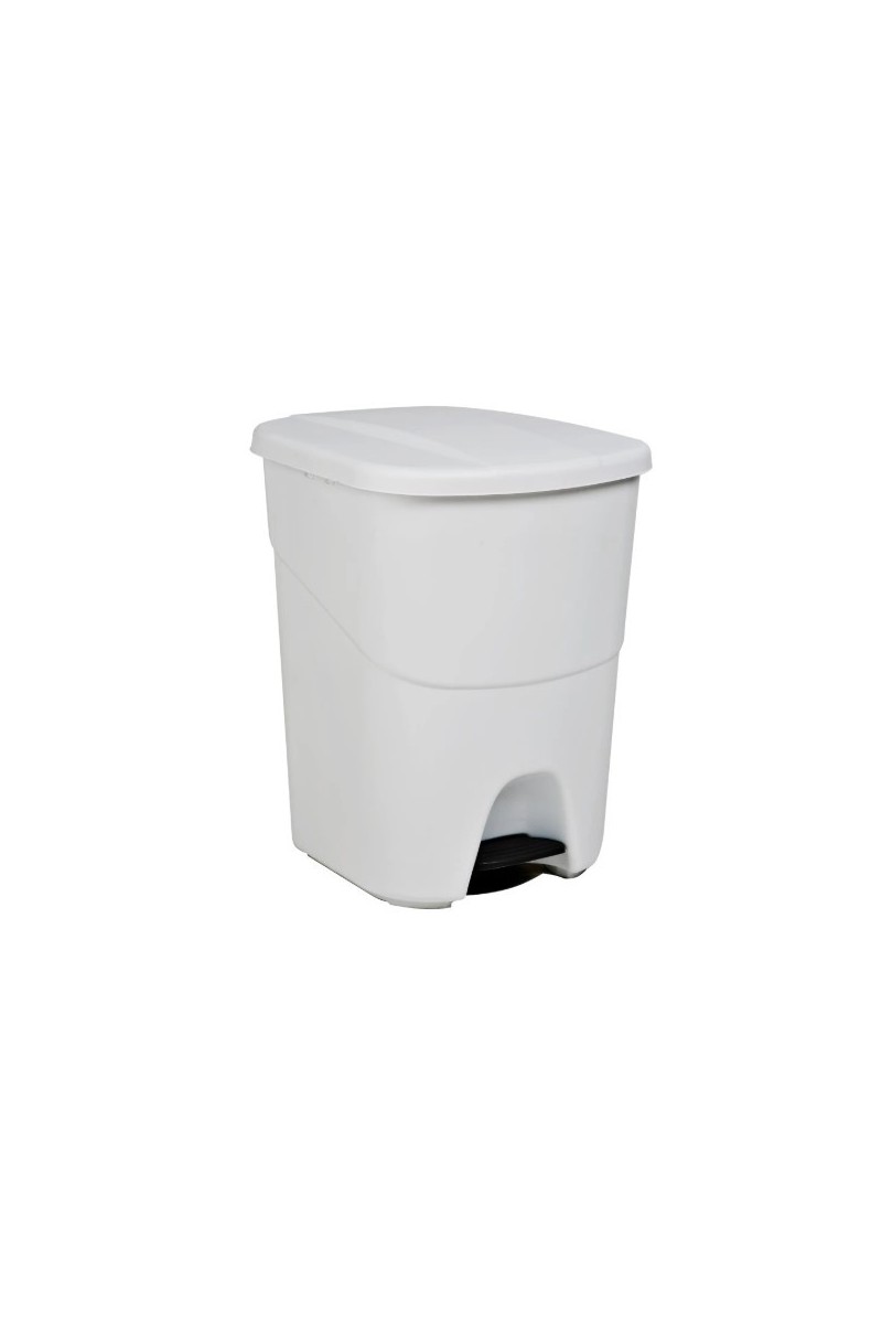 CUBO ECOLOGICO 40L BLANCO PEDAL C/TAPA BLANCO