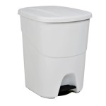 CUBO ECOLOGICO 40L BLANCO PEDAL C/TAPA BLANCO