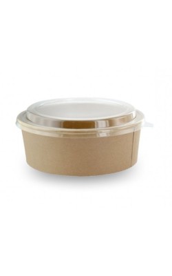 ENSALADERA CARTON CON TAPA KRAFT 1100ML (25U)