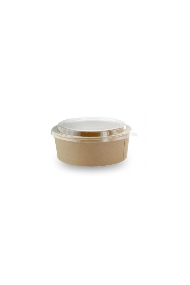 ENSALADERA CARTON CON TAPA KRAFT 1100ML (25U)