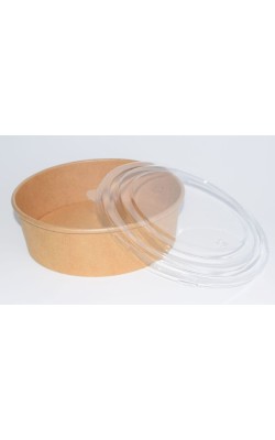ENSALADERA CARTON CON TAPA KRAFT 500ML (25UD)