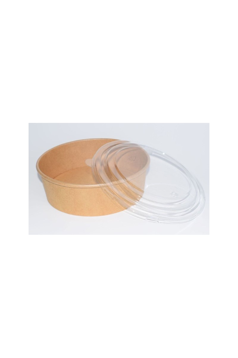 ENSALADERA CARTON CON TAPA KRAFT 500ML (25UD)