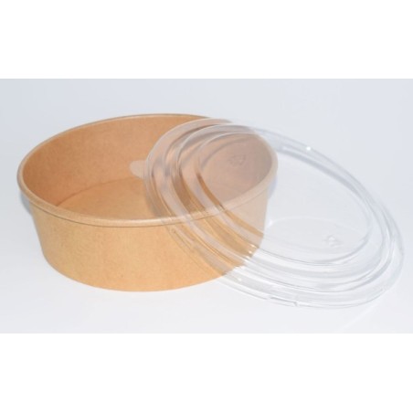 ENSALADERA CARTON CON TAPA KRAFT 500ML (25UD)