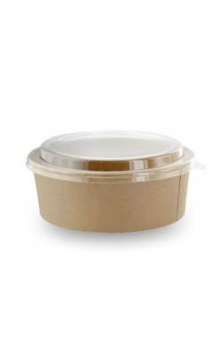 ENSALADERA CARTON CON TAPA KRAFT 750ML (25UD)