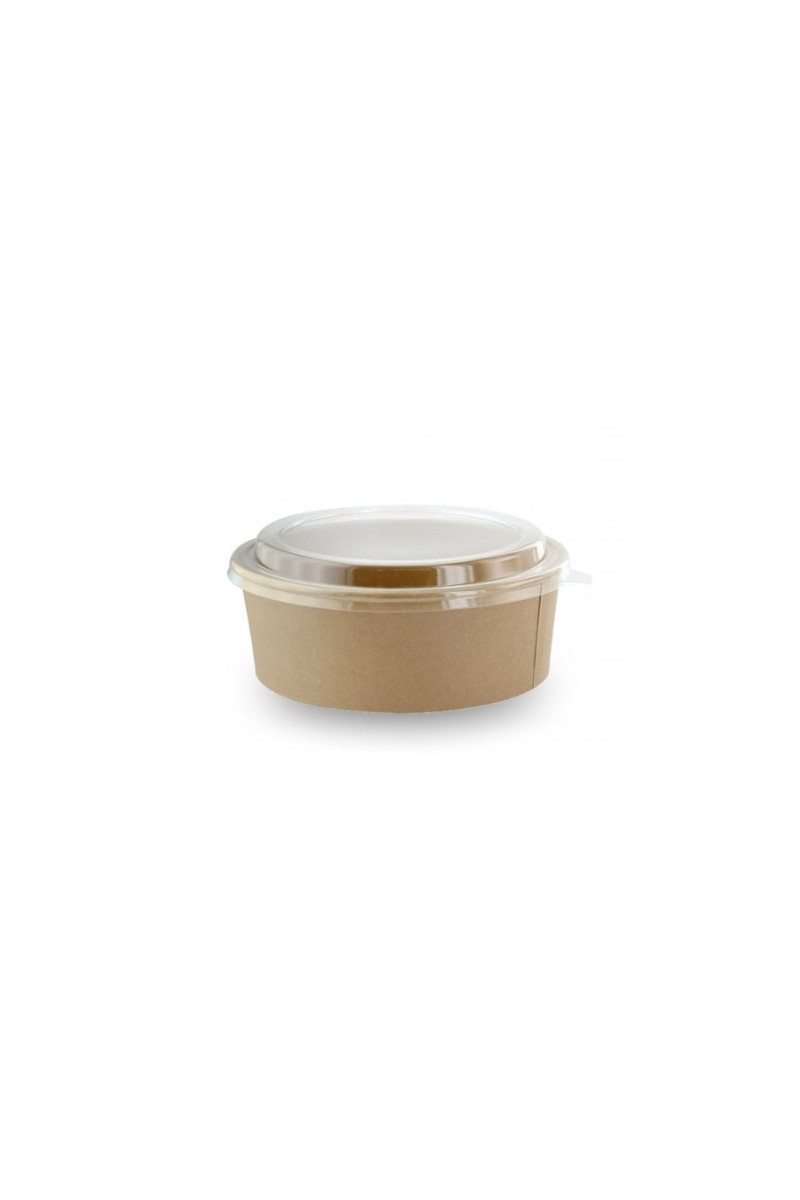 ENSALADERA CARTON CON TAPA KRAFT 750ML (25UD)