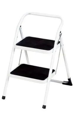 TABURETE METALICO SONECOL BLANCO PELDAÑO ANCHO GOMA 2P.
