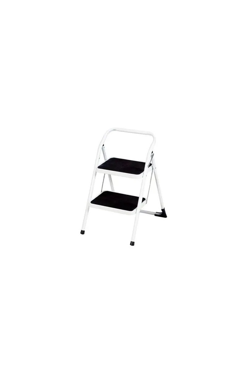 TABURETE METALICO SONECOL BLANCO PELDAÑO ANCHO GOMA 2P.