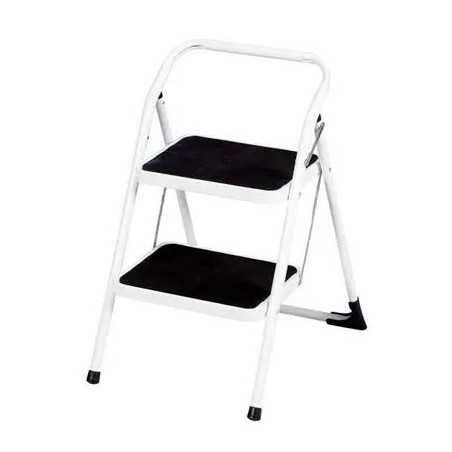 TABURETE METALICO SONECOL BLANCO PELDAÑO ANCHO GOMA 2P.