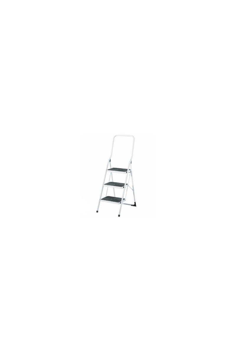 TABURETE METALICO SONECOL BLANCO PELDAÑO ANCHO GOMA 3P.