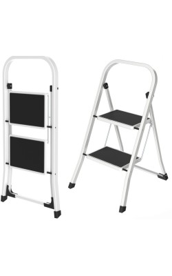 TABURETE SONECOL METALICO 2P. BLANCO ANTIDESLIZANTE PLANO