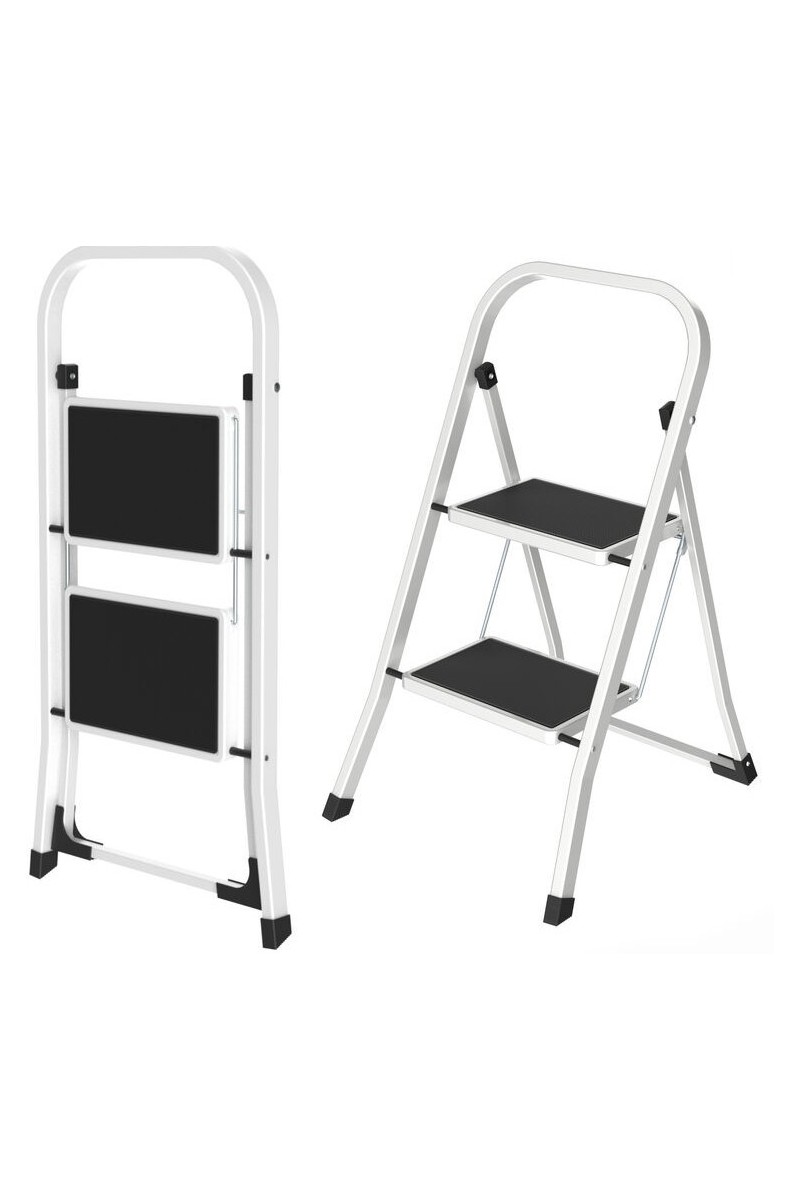 TABURETE SONECOL METALICO 2P. BLANCO ANTIDESLIZANTE PLANO