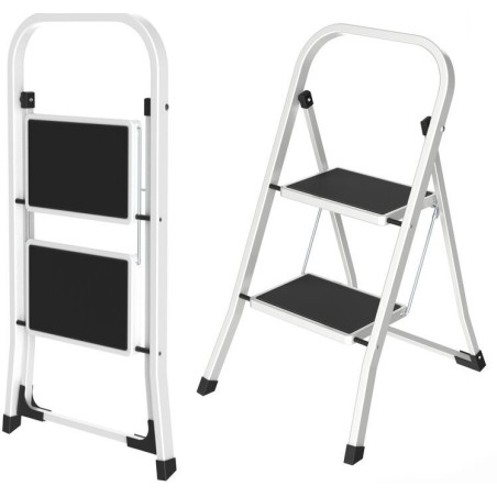 TABURETE SONECOL METALICO 2P. BLANCO ANTIDESLIZANTE PLANO