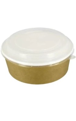 TARRINA CARTÓN CKB KRAFT/BLANCO CON TAPA PP 38 oz. 1120 ml. 25 UDS