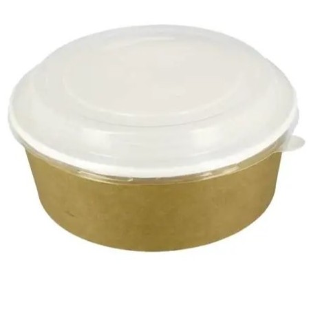 TARRINA CARTÓN CKB KRAFT/BLANCO CON TAPA PP 38 oz. 1120 ml. 25 UDS