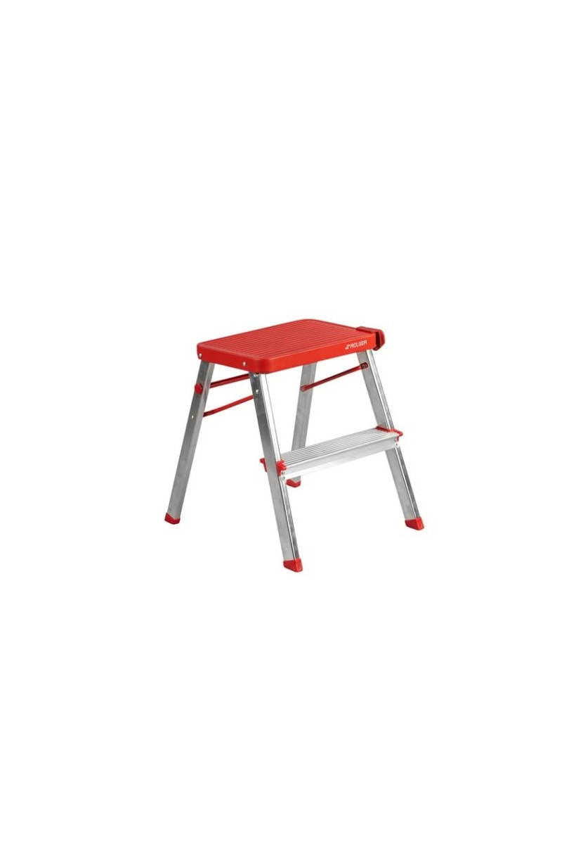 TABURETE ALUMINIO ROLSER 2P. ROJO