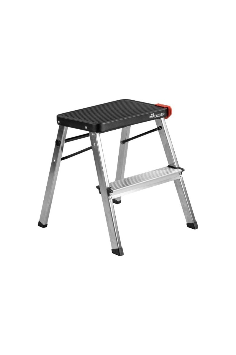 TABURETE ALUMINIO ROLSER 2P. NEGRO