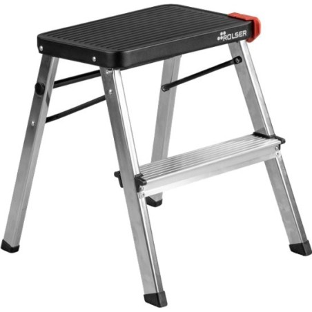 TABURETE ALUMINIO ROLSER 2P. NEGRO