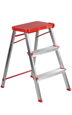 TABURETE ALUMINIO ROLSER 3P. ROJO