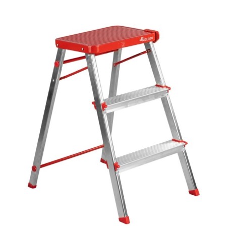 TABURETE ALUMINIO ROLSER 3P. ROJO