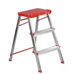 TABURETE ALUMINIO ROLSER 3P. ROJO