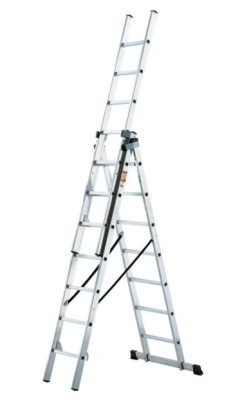 ESCALERA ALUMINIO INDUSTRIAL 3 TRAMOS 7 P ROLSER