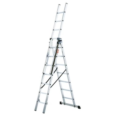 ESCALERA ALUMINIO INDUSTRIAL 3 TRAMOS 7 P ROLSER
