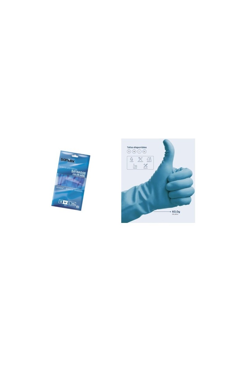 GUANTE SATINADO AZUL SANTEX T/M