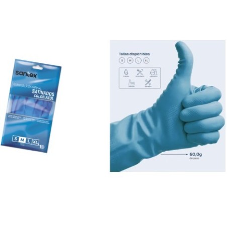 GUANTE SATINADO AZUL SANTEX T/M