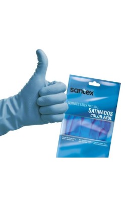 GUANTE SATINADO AZUL SANTEX T/L