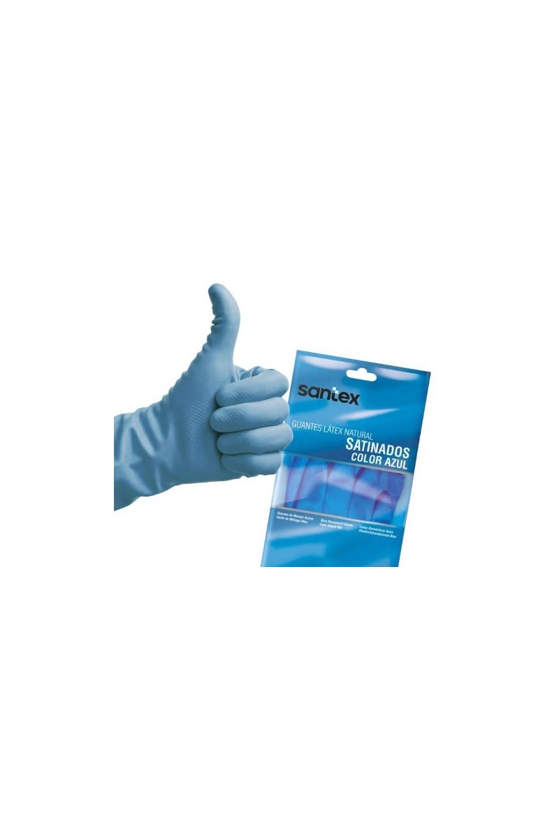GUANTE SATINADO AZUL SANTEX T/L