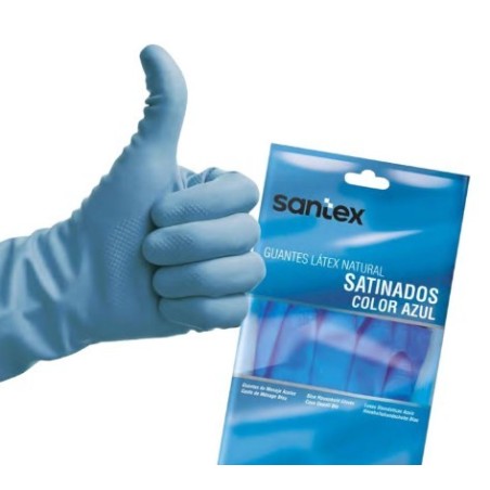 GUANTE SATINADO AZUL SANTEX T/L