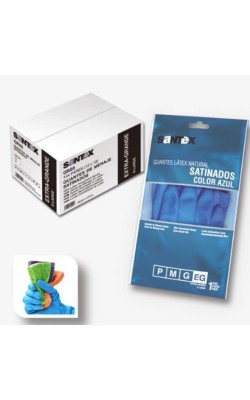 GUANTE SATINADO AZUL SANTEX T/XL