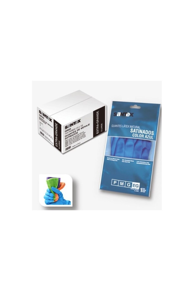 GUANTE SATINADO AZUL SANTEX T/XL