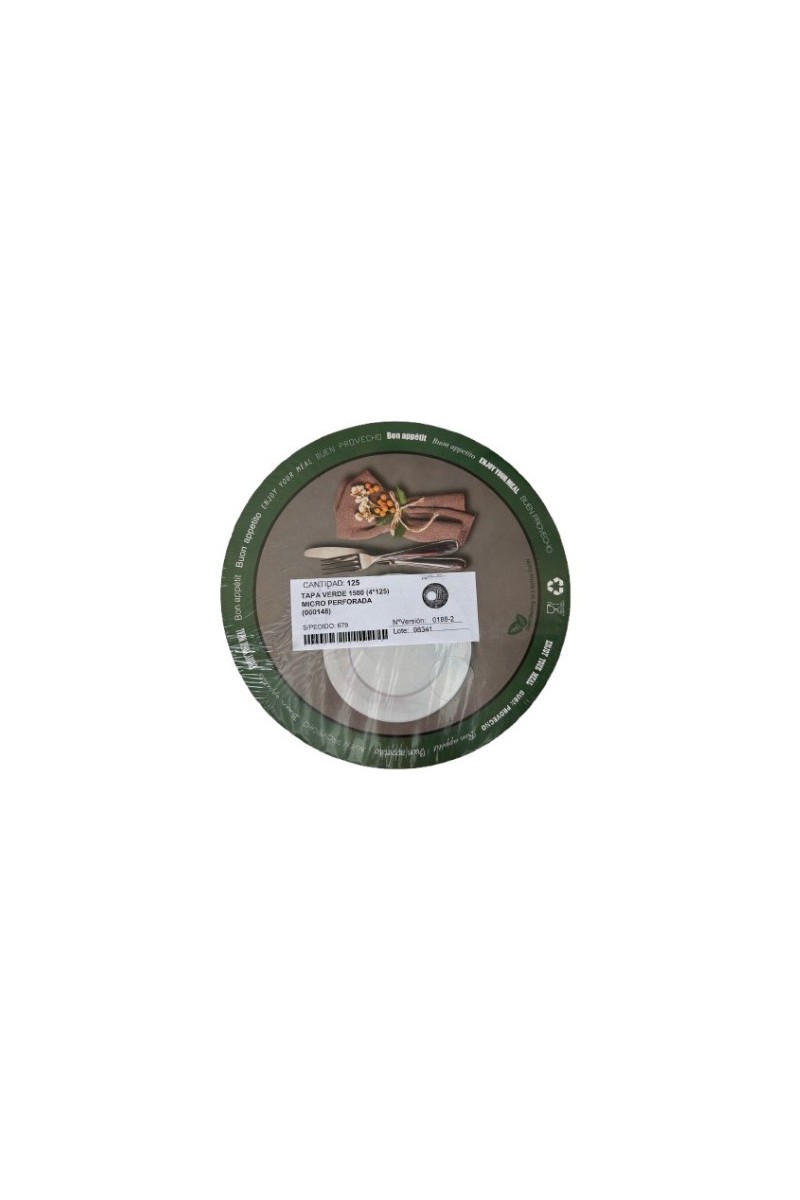 TAPA CARTON ENVASE ALUMINIO CIRCULAR PARA REF D0088 (125 UDS)