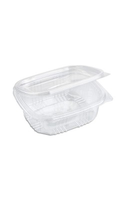 ENVASE TRASLUCIDO PP TAPA UNIDA 370CC REUTILIZABLE(50U)