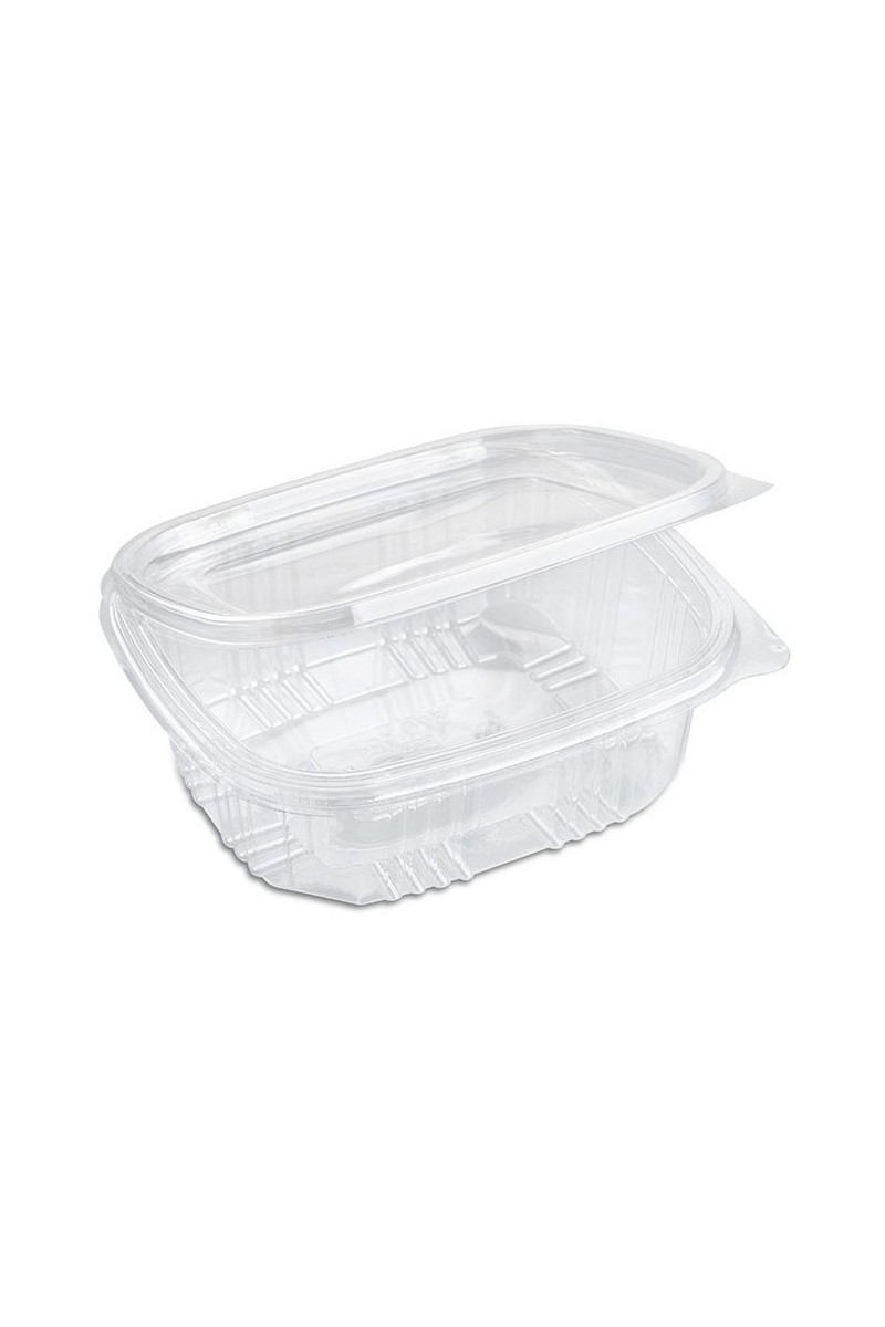 ENVASE TRASLUCIDO PP TAPA UNIDA 370CC REUTILIZABLE(50U)