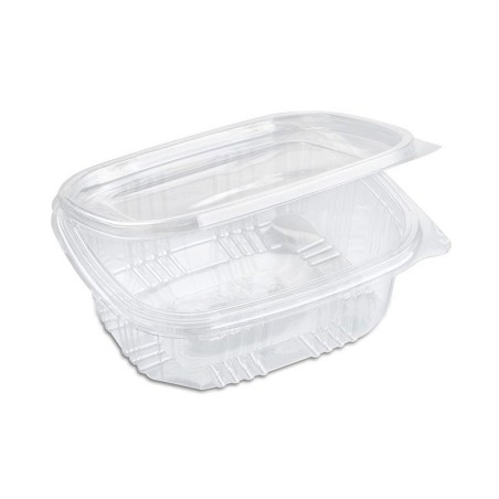ENVASE TRASLUCIDO PP TAPA UNIDA 370CC REUTILIZABLE(50U)