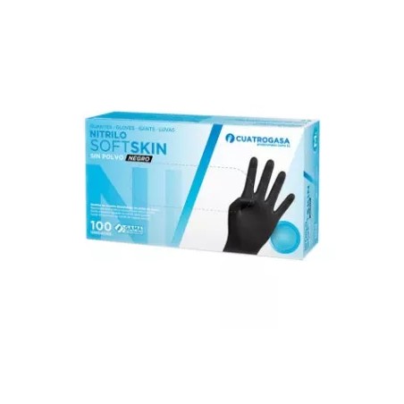 GUANTE NITRILO S/P NEGRO SOFTSKIN T/M (100UD)