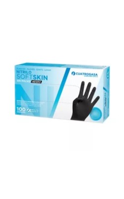 GUANTE NITRILO S/P NEGRO SOFTSKIN T/G (100UD)
