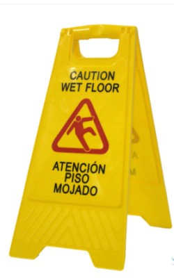 SEÑAL SUELO MOJADO CASTELLANO-INGLES PP