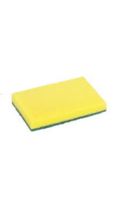 FIBRA VERDE CON ESPONJA 10X15CM (6UDS) BY